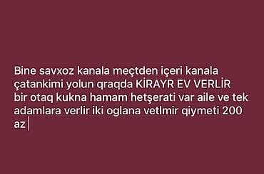 nabran evler: Binə Savxozda, kanala və məsciddən içəri, yola yaxın yerləşən kirayə — 1