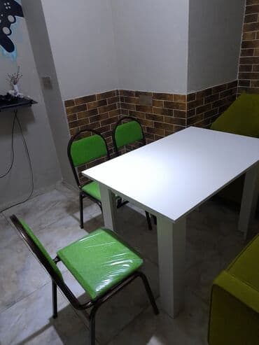 metbex mebileri: Mətbəx üçün, Yeni, Açılmayan, Dördbucaq masa, 2 stul — 12