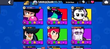 Nərdlər: Brawl Stars hesabı – yüksək səviyyəli, zəngin kontentli profil Ümumi — 3