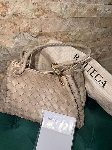 Çantalar: Bottega Veneta toxuma dizaynlı çanta - Rəng: bej/şampan tonları - — 1