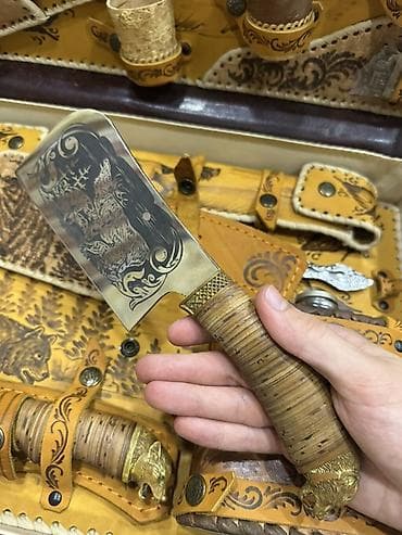 Ev və bağ: Dəri çamadan dəst – ov və piknik üçün premium komplekt - Klassik — 7