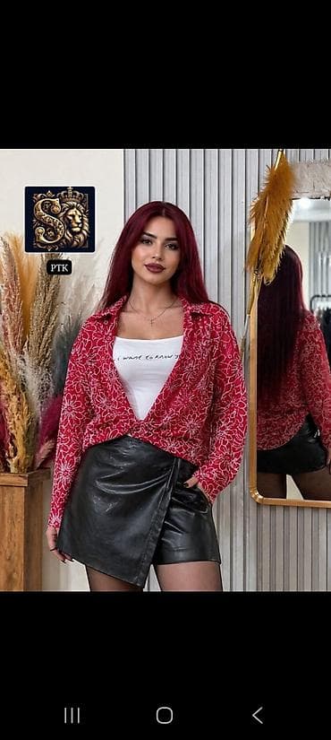 yeni geyim: Məhsul: Qadın üçün naxışlı şifon köynək - Material: yüngül, şəffaf — 1