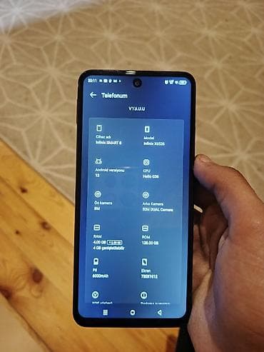 iphone 13 pro max irsad: Infinix Smart 8, 128 GB, rəng - Qara, Sensor — 3