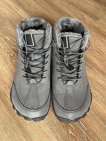 Мужские зимние теплые ботинки до щиколотки с меховой отделкой