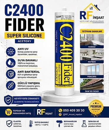 Sılıkon seffaf C2400 Fider Super Silicone – Acetoxy tərkibli peşəkar