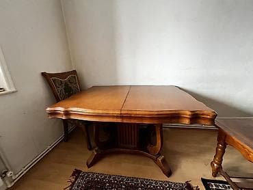 Klassik masa, Açılan, Taxta, Dördbucaq masa