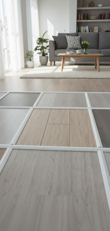 Açıq taxta görünüşlü laminat döşəmə panelləri. Panellər bir-birinə