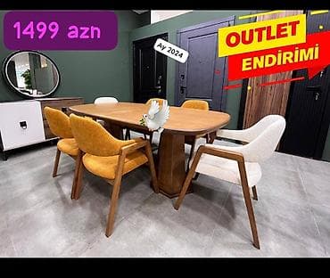 stul ortuyu: Yeni, Oval masa, 6 stul — 1