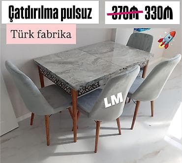 Açılan, Dördbucaq masa, 4 stul