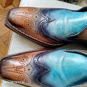 Туфли: Məhsul: Kişi dəridən broq üslublu klassik ayaqqabı - Üslub: Wingtip — 2