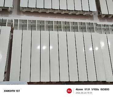 suşilka: Alyumini/metal seksiyalı radiator - Rəng: ağ, parlaq boya örtüyü - — 1