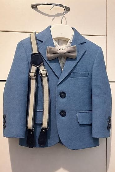 Верхняя одежда: Uşaq klassik dəst – mavi jaket, köynək, kəpənək qalstuk və asqılar. 1 — 1