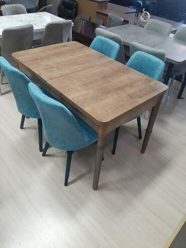 mətbəxt stol stulları: Qonaq otağı üçün, Yeni, Açılan, Dördbucaq masa, 4 stul — 3