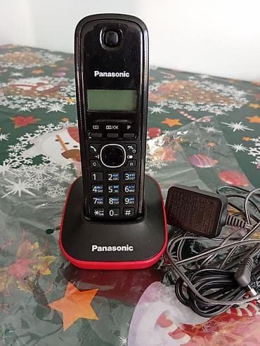 Panasonic simsiz ev telefonu + baza stansiyası - Rəng: qara ön panel — 3