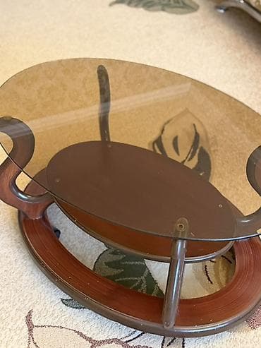 suse stol: Oval masa, Açılmayan, Təkərsiz, Şüşə, Zəmanətsiz — 2