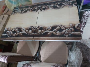 Satılır az işlenmiş metbext stolu açılandır 4eded stulu var