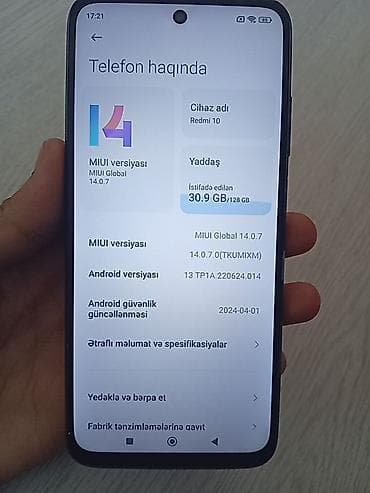 xiaomi mi a4: Redmi 10, 128 GB, rəng - Mavi, Sensor — 2