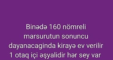 Kirayə mənzil – Binə, 160 nömrəli marşrutun son dayanacağı - 1 otaqlı — 1