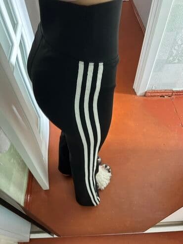 flisli qadın leqqinsləri: Şalvar, Adidas, S, rəng - Qara — 1