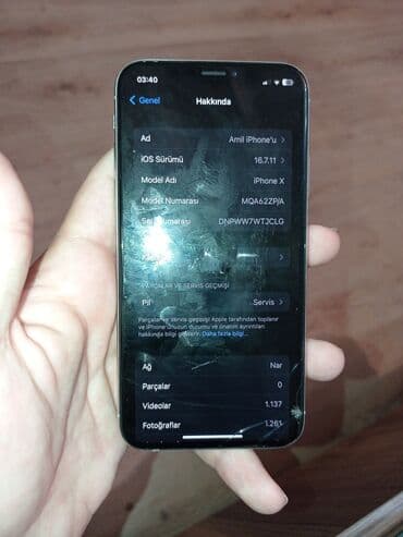 iphone x ikinci əl: IPhone X, 64 GB, Ağ, Barmaq izi, Face ID, Simsiz şarj — 6