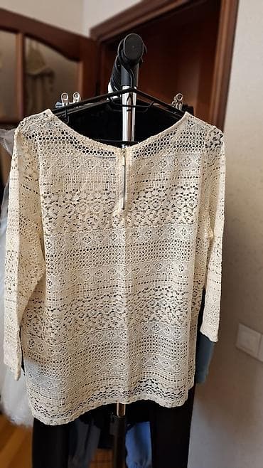 Köynək və bluzalar: Brend: OYSHO Məhsul: Ajour krujeva bluz Rəng: Krem/ivori Model: Düz — 2