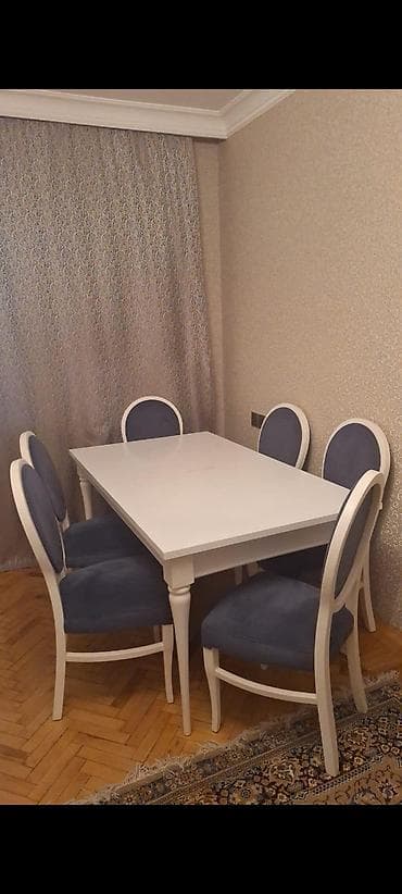 sevgililer gunu: Qonaq otağı üçün, Açılmayan, Dördbucaq masa, 6 stul — 1