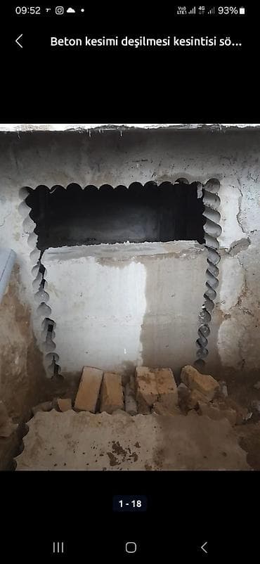 Услуги по строительству и ремонту: Beton kəsimi və almazla deşmə xidməti - Armaturlu beton, dəmir-beton — 5
