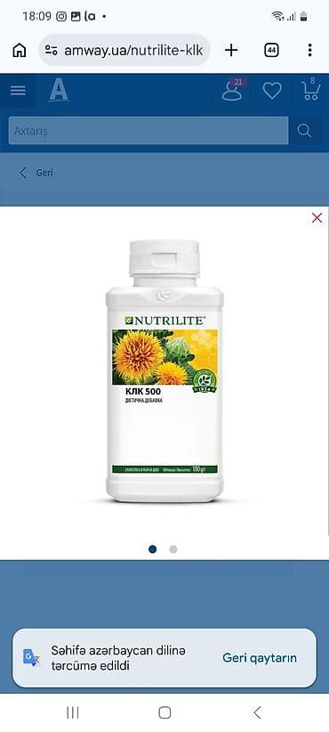 NUTRILITE KLK 500 – bitki tərkibli qida əlavəsi Xüsusiyyətlər: -
