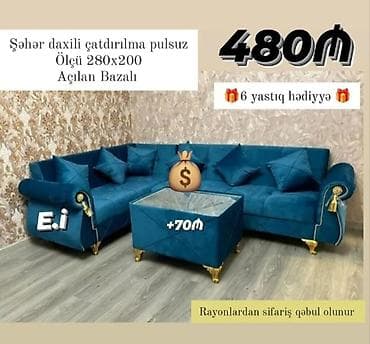 Künc divan, Yeni, Açılan, Bazalı, Parça, Şəhərdaxili pulsuz çatdırılma