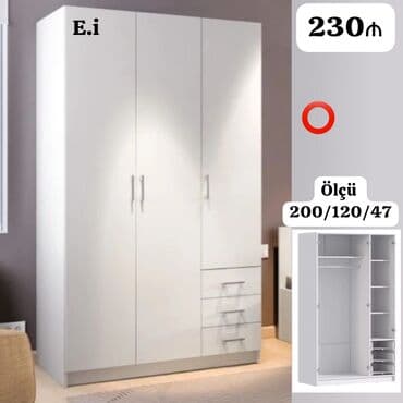 шкаф купе: Yeni, Açılan, 3 qapılı Qarderob, paltar dolabı — 1
