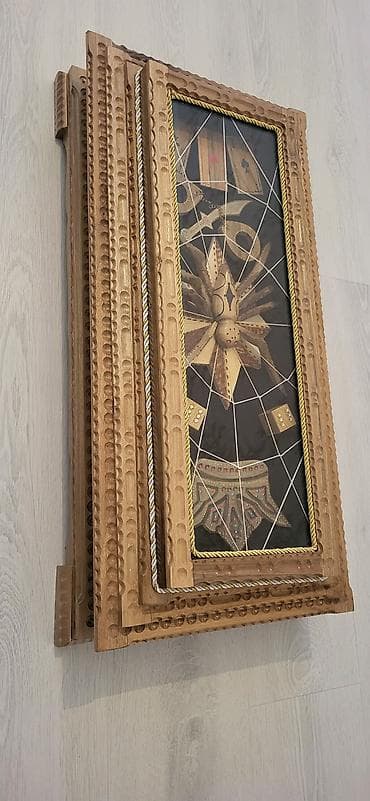 Нарды: Taxta nərd dəsti – əl işi oyma və yandırma naxışlı - Material: bərk — 2