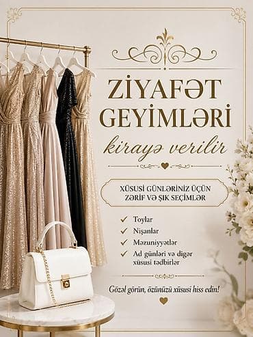 kirayə donlar: Ziyafət geyimləri kirayə verilir Xüsusi günləriniz üçün zərif və şık — 1