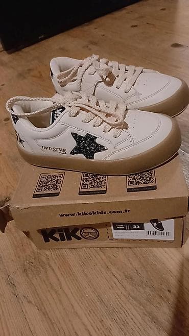 krossovka: Kiko Kids uşaq krosovkaları - Model: TWT/STAR - Rəng: krem-ağ üst — 2