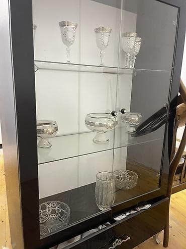 dekor ref: Qonaq otağı üçün vitrın və bufet dəsti - Material: MDF/LDSP korpus — 1