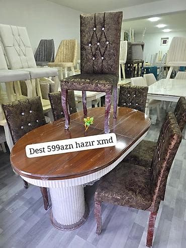 stulla: Qonaq otağı üçün, Yeni, Oval masa, 6 stul — 1