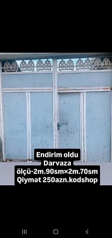 Dəmir Həyət darvazası, 2 m, Mexaniki, Qapı ilə, rəng - Mavi, Kredit yoxdur — 1