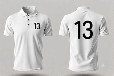Ağ rəngli polo futbolka – ön və arxa hissədə “13” nömrəsi - Klassik