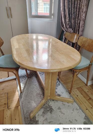 loft masa: Qonaq masası, Açılmayan, Taxta, Oval masa — 1