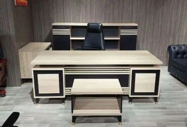 Ofis mebel dəsti - Tərkib: böyük iş masası, qarşısında alt rəfli