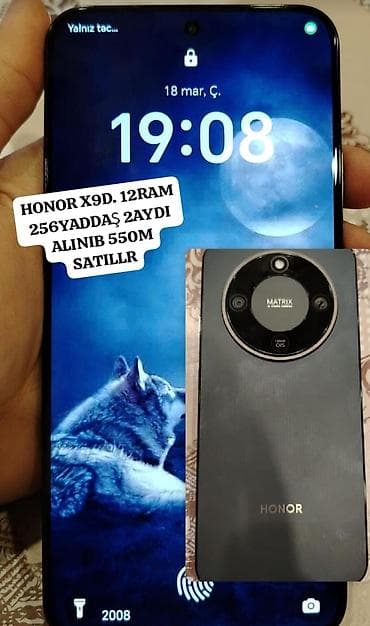 Honor X9d, 256 GB, rəng - Boz, Barmaq izi