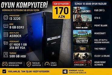 plata ddr3: 💻 Masaüstü kompüterin sistem bloku — 170 AZN yox 150 AZN ✅ Ofis — 1