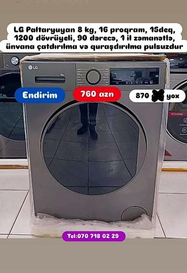 Paltaryuyan maşın LG, 7 kq, Avtomat, Qurutmasız — 10