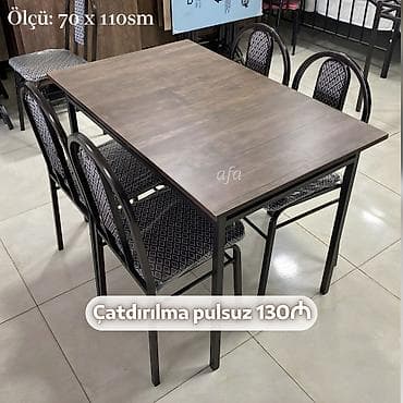 Restoran, kafe, bağ, mətbəx və s üçün masa desti Masa + 4 Stul 130 azn — 2