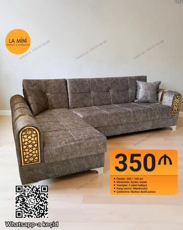 ev eşyalar: Künc divan, Açılan, Bazalı, Şəhərdaxili pulsuz çatdırılma — 1