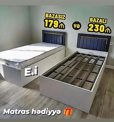 tek kravat: Təknəfərlik çarpayı, Bazasız, Matras ilə, Siyirməsiz — 1