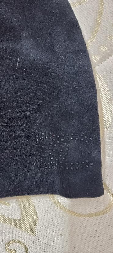 rolik satisi: Qara məxməri papaq (turban-stil) • Material: yumşaq məxmər/velur — 3