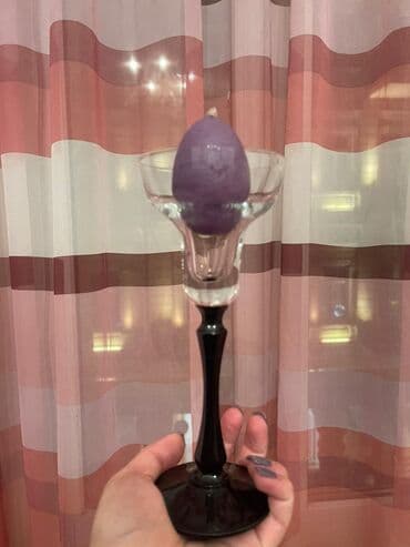 подарок женщине: Подсвечник чехия стекло 10 м свечка в подарок — 1