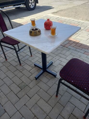 resepşın stolu: Bar masası, Açılmayan, Mərmər, Kvadrat masa — 4