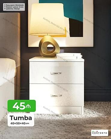 kitab dolablari: Tumba – 40×50×40 sm - 2 çekmecəli, rahat saxlama imkanı - Material — 1