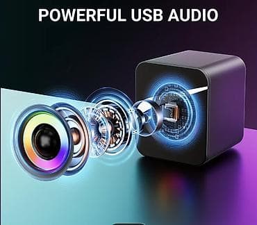 kalonka basofka: Masaüstü USB Dinamiklər (çift) - Güclü USB Audio: Kompakt kub dizayna — 2